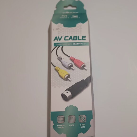 NEW Sega Genesis Model 2 or 3 Six Feet AV Cable Tomee Brand TV Cord - Picture 1 of 2